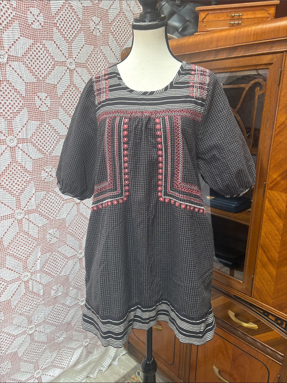Free People Embroidered Cotton Tunic Dress | M/L